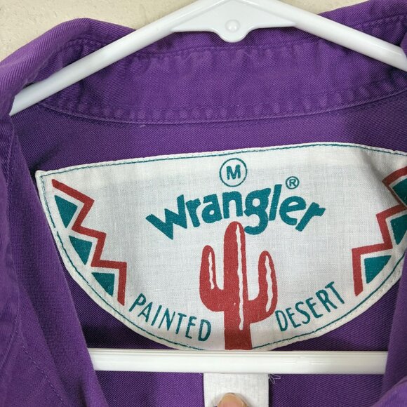 VTG Wrangler Painted Desert Women’s Western Button Up Shirt Sz Medium - Picture 4 of 6